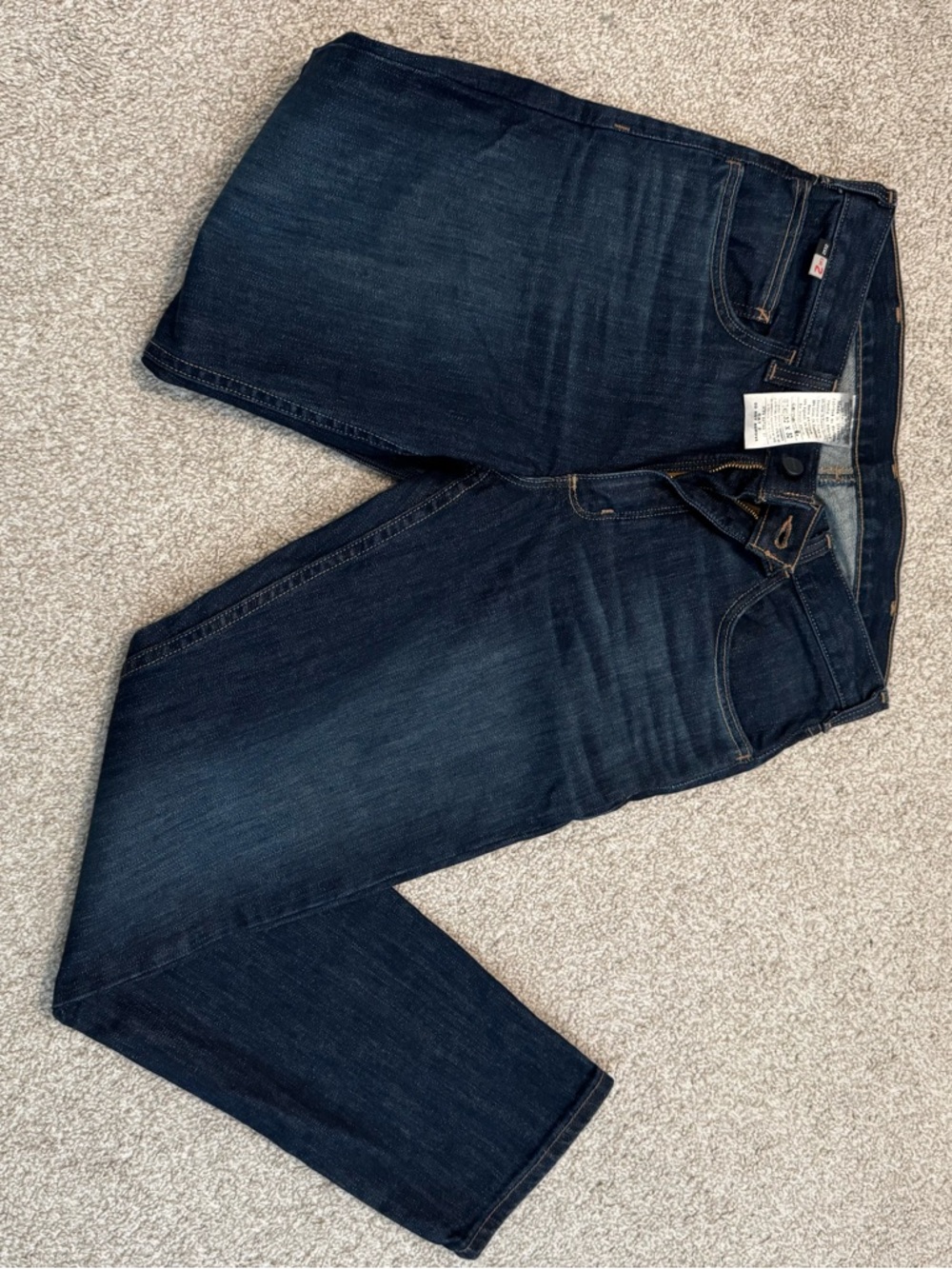 Carhartt Dark Blue Denim Jeans with Contrast Stitching